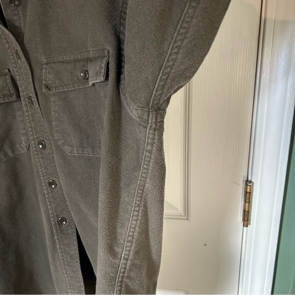 L.L. Bean Cabincore Olive Green Chamois Cloth Shirt | Women’s XL (Tag 14) - Picture 6 of 11